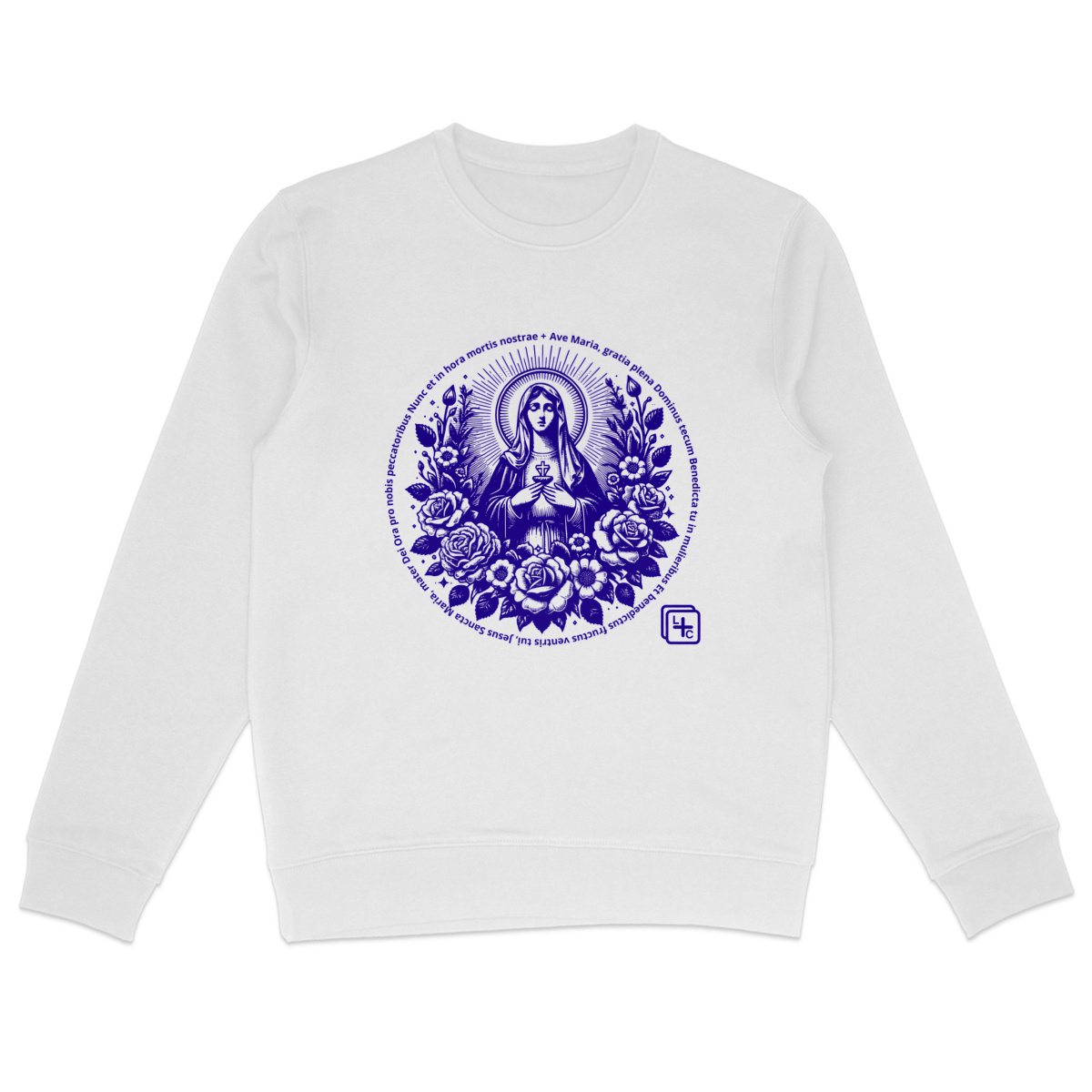 face_0_0 Ave Maria Bleu Sweat-shirt Unisexe