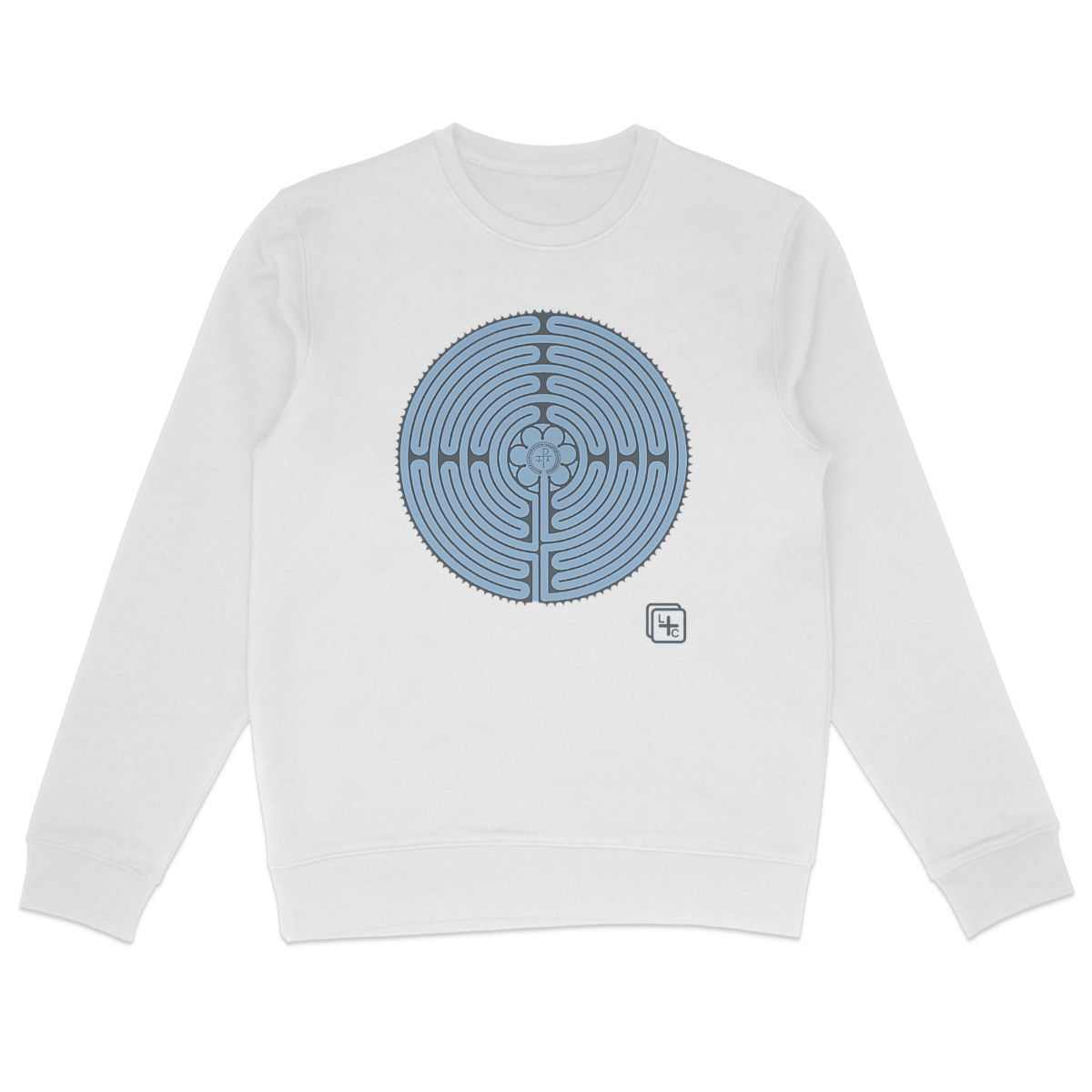 face_0_0 Labyrinthe fond Bleu Sweat-shirt Léger Unisexe