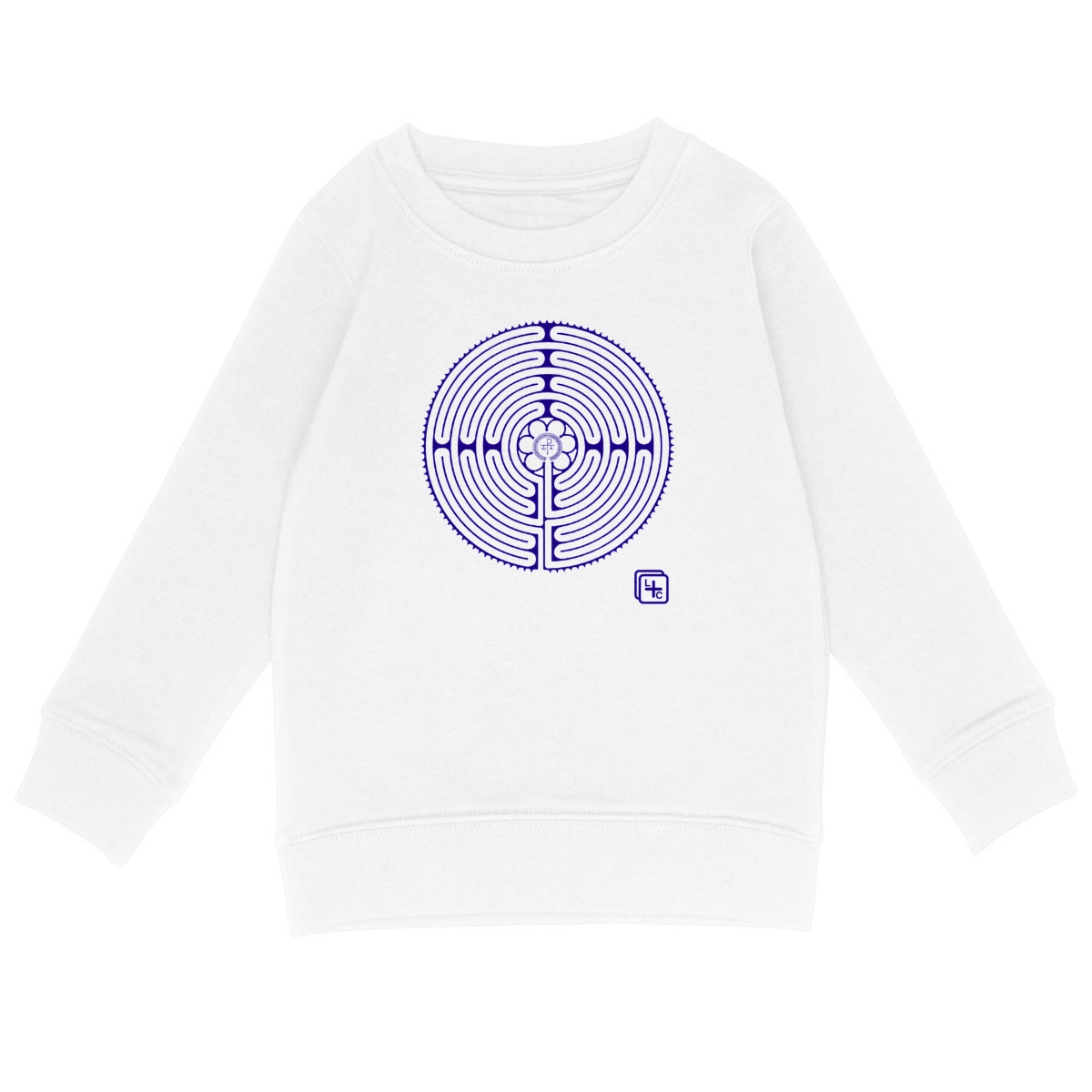 face_blanc_0 Labyrinthe Bleu Sweat-shirt Enfant