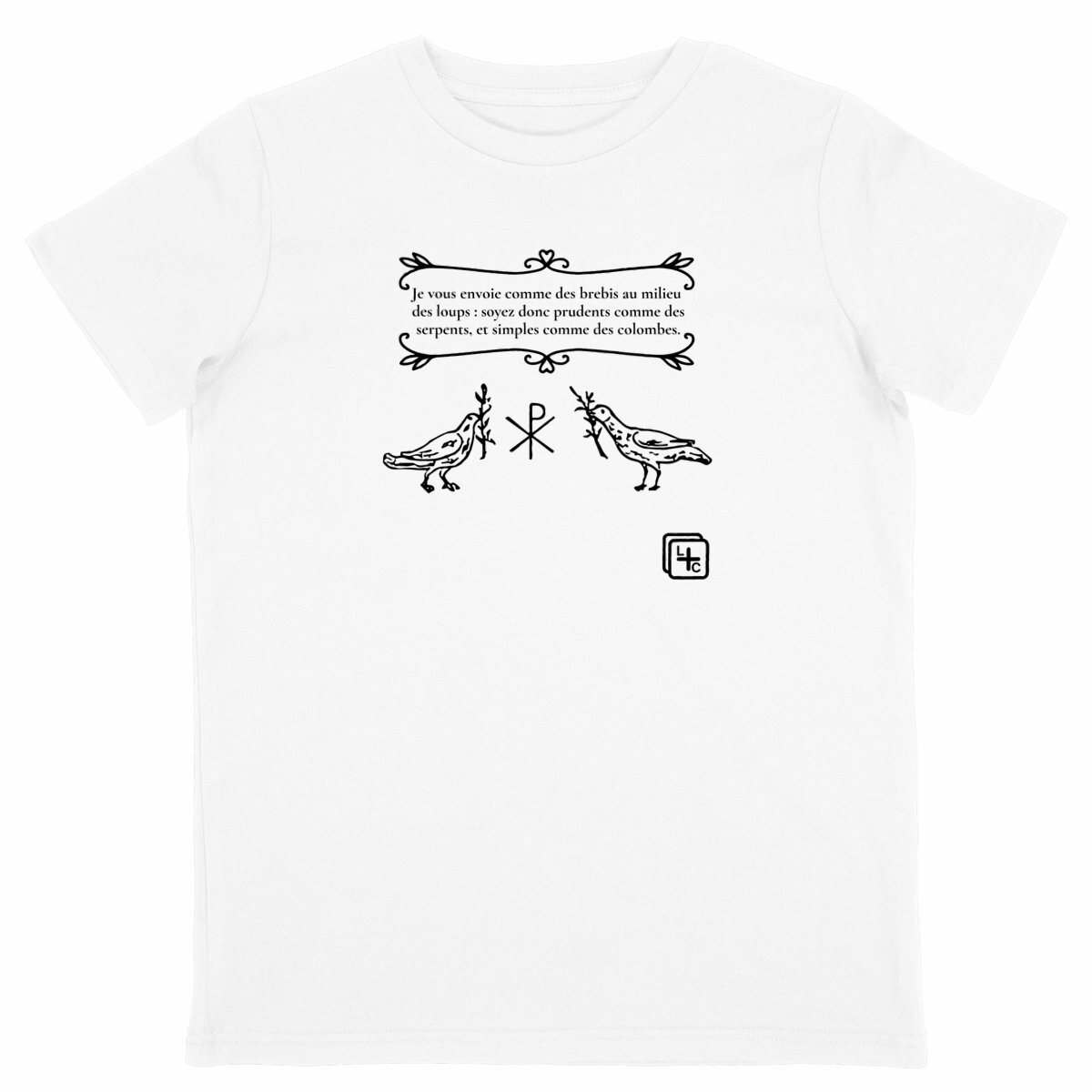 face_blanc_0 2 colombes Français T-shirt Enfant