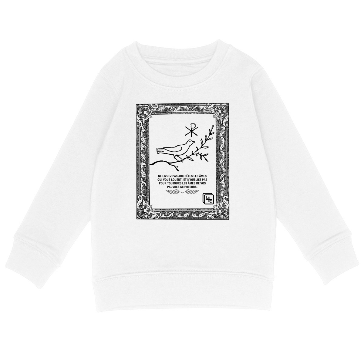 face_blanc_0 Colombe Français Sweat-shirt Enfant