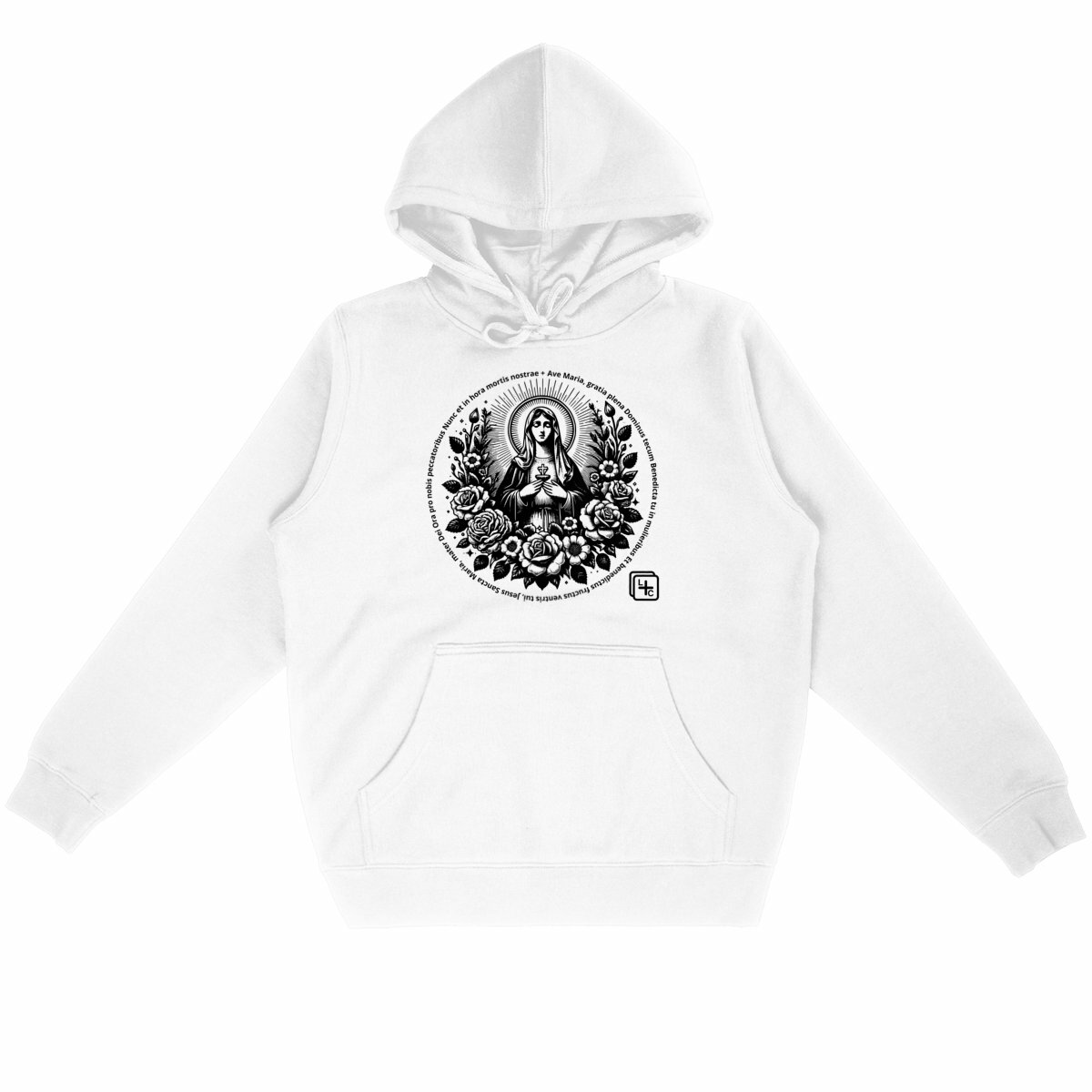 face_blanc_0 Ave Maria Noir Sweat à capuche Unisexe
