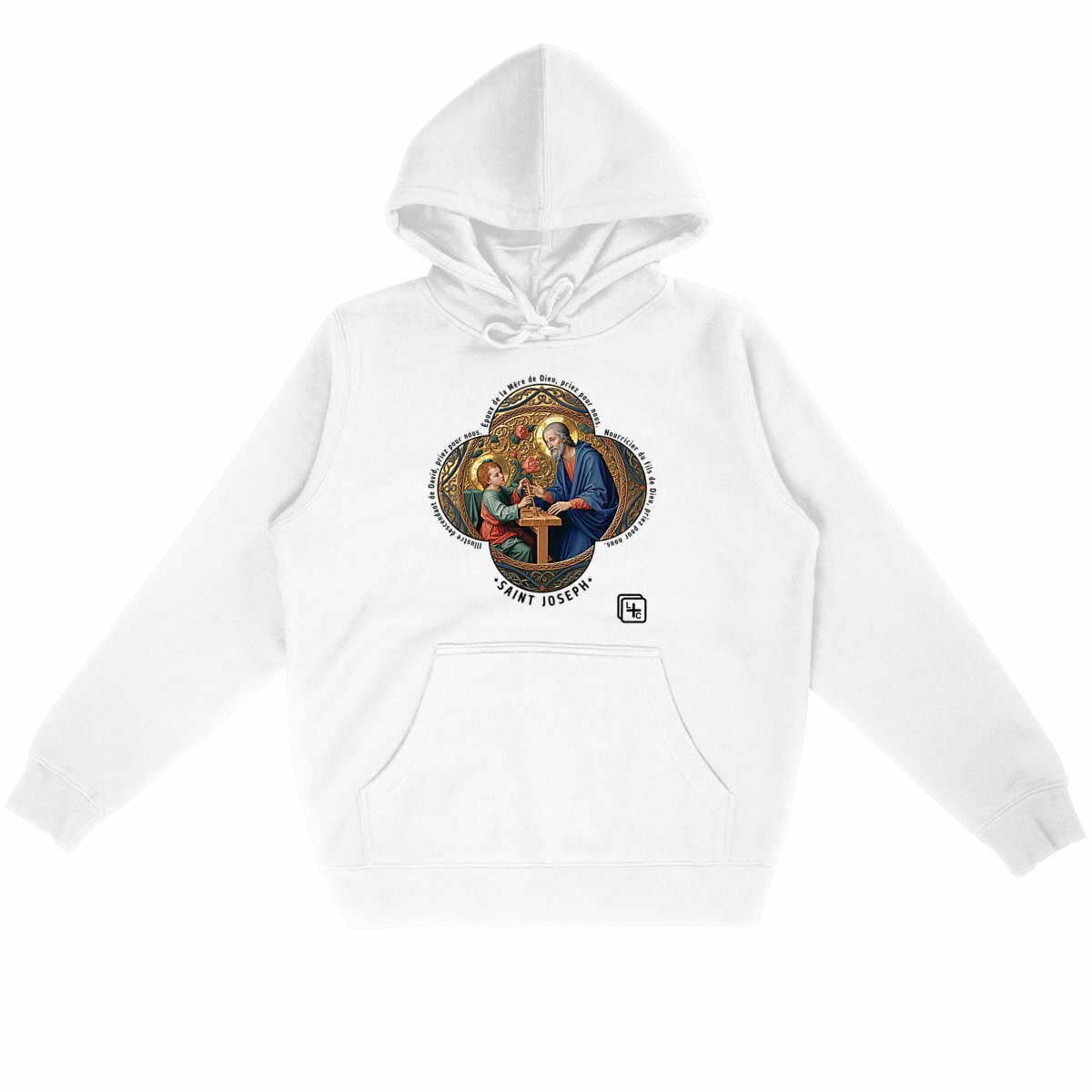 face_blanc_0 Saint Joseph charpentier Sweat à capuche Unisexe