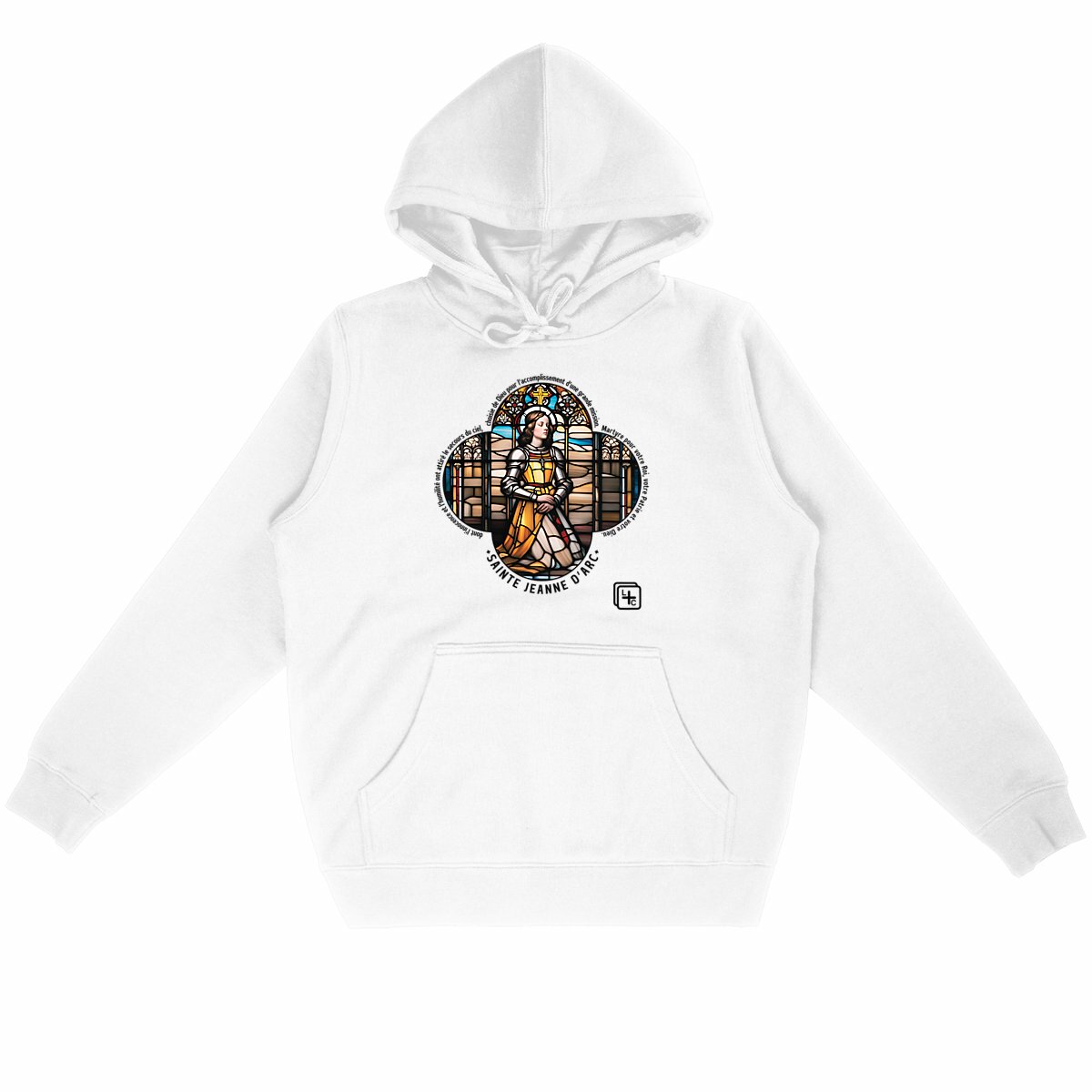 face_blanc_0 Sainte Jeanne priant #1 Sweat à capuche Unisexe