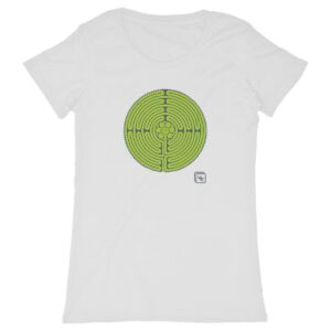 Labyrinthe fond Vert T-shirt Femme manches courtes