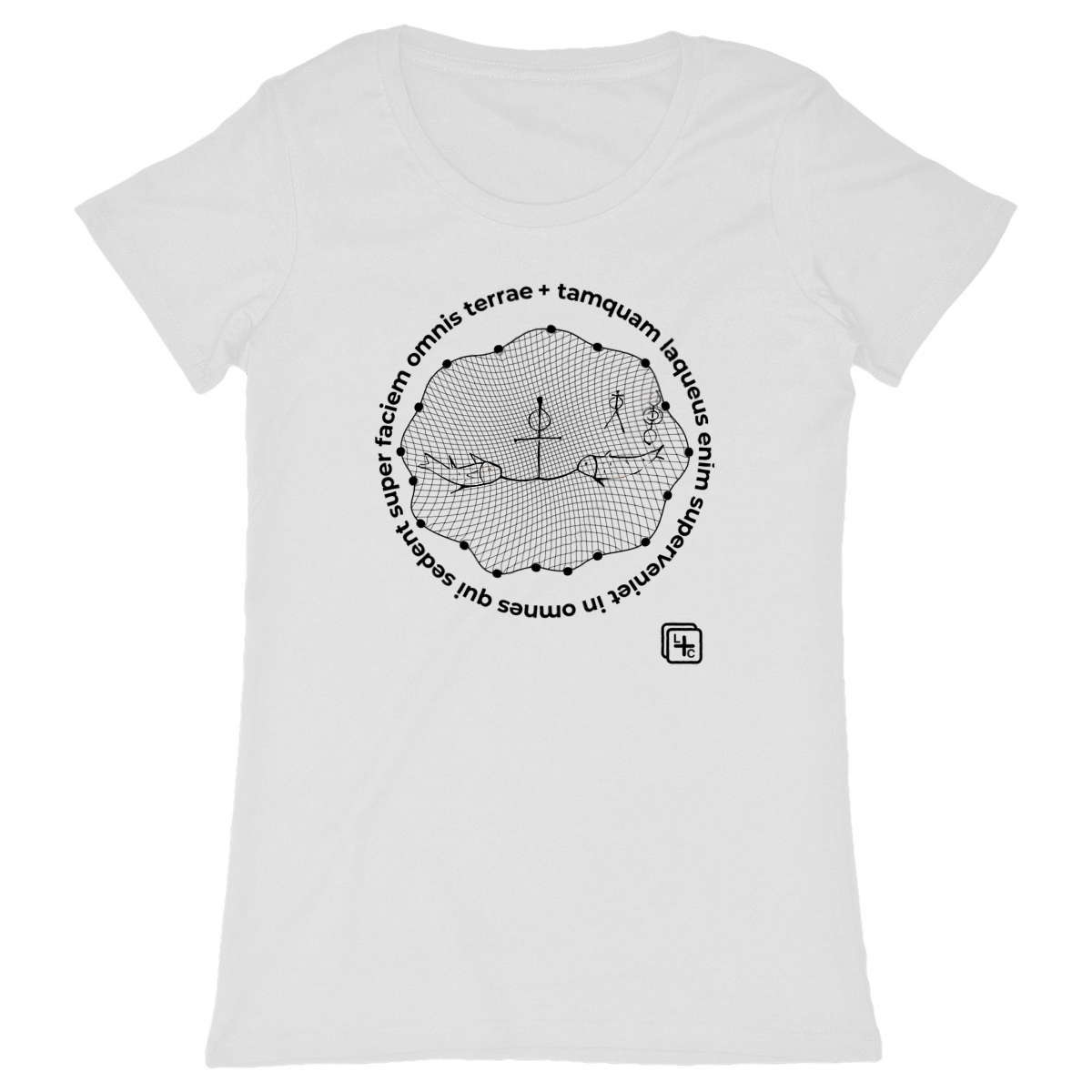 face_blanc_0 Filet Latin T-shirt Femme manches courtes