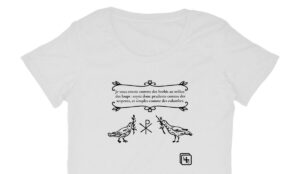 2 colombes Français T-shirt Femme manches courtes