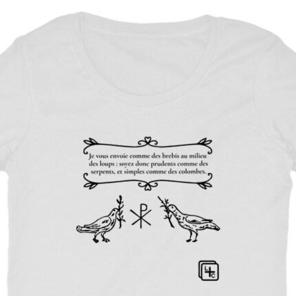 2 colombes Français T-shirt Femme manches courtes