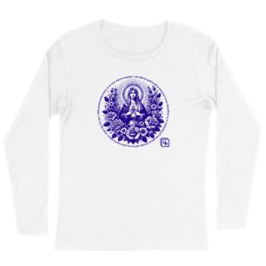 Ave Maria Bleu T-shirt Femme Léger manches longues