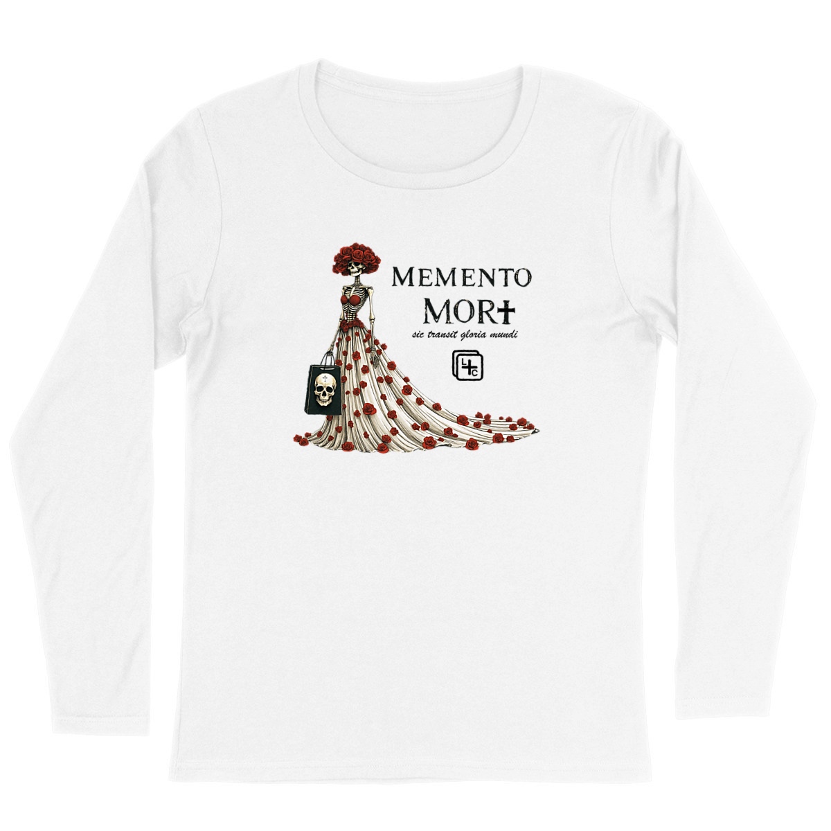 face_blanc_0 Memento Mori #1 T-shirt Femme manches longues