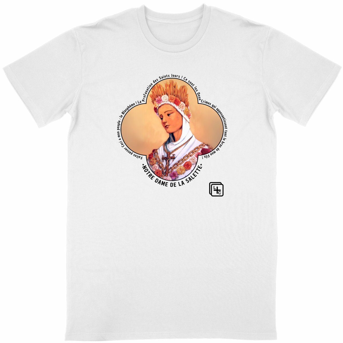 face_blanc_0 Notre Dame de la Salette T-shirt Homme manches courtes