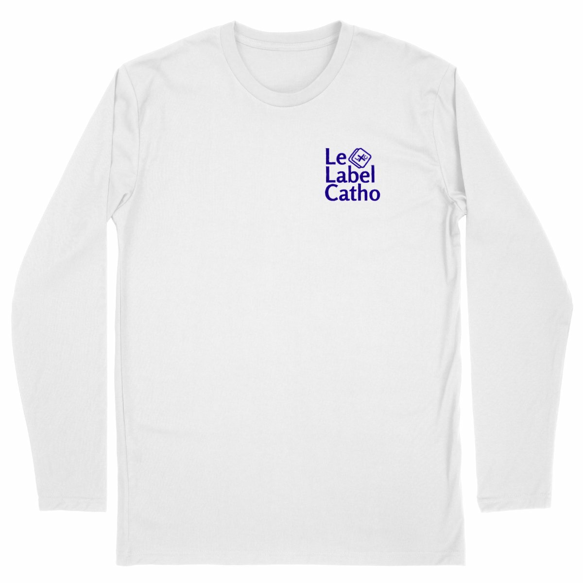 face_blanc_0 Le Label Catho bleu T-shirt Homme manches longues