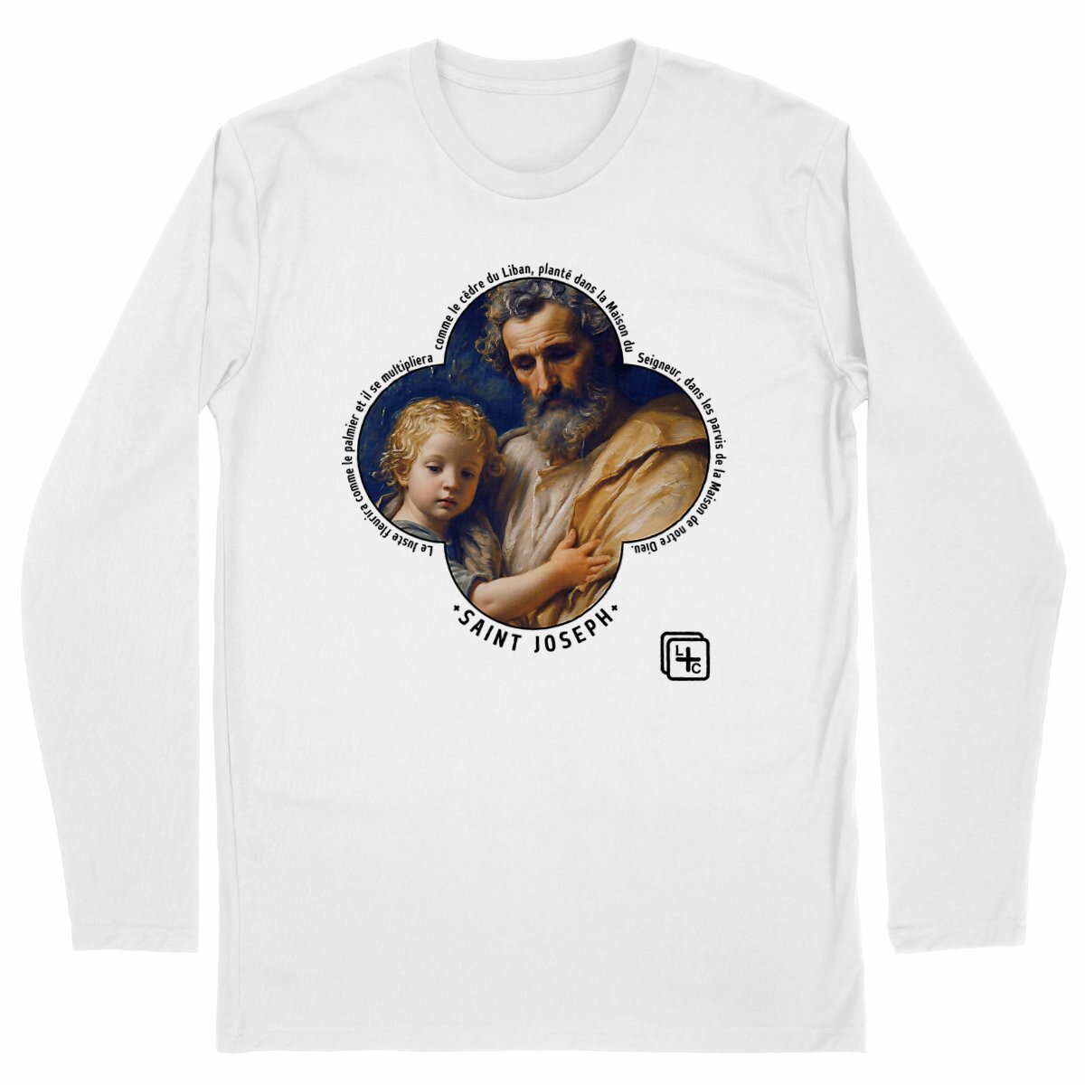 face_blanc_0 Saint Joseph à l'Enfant T-shirt Femme manches longues