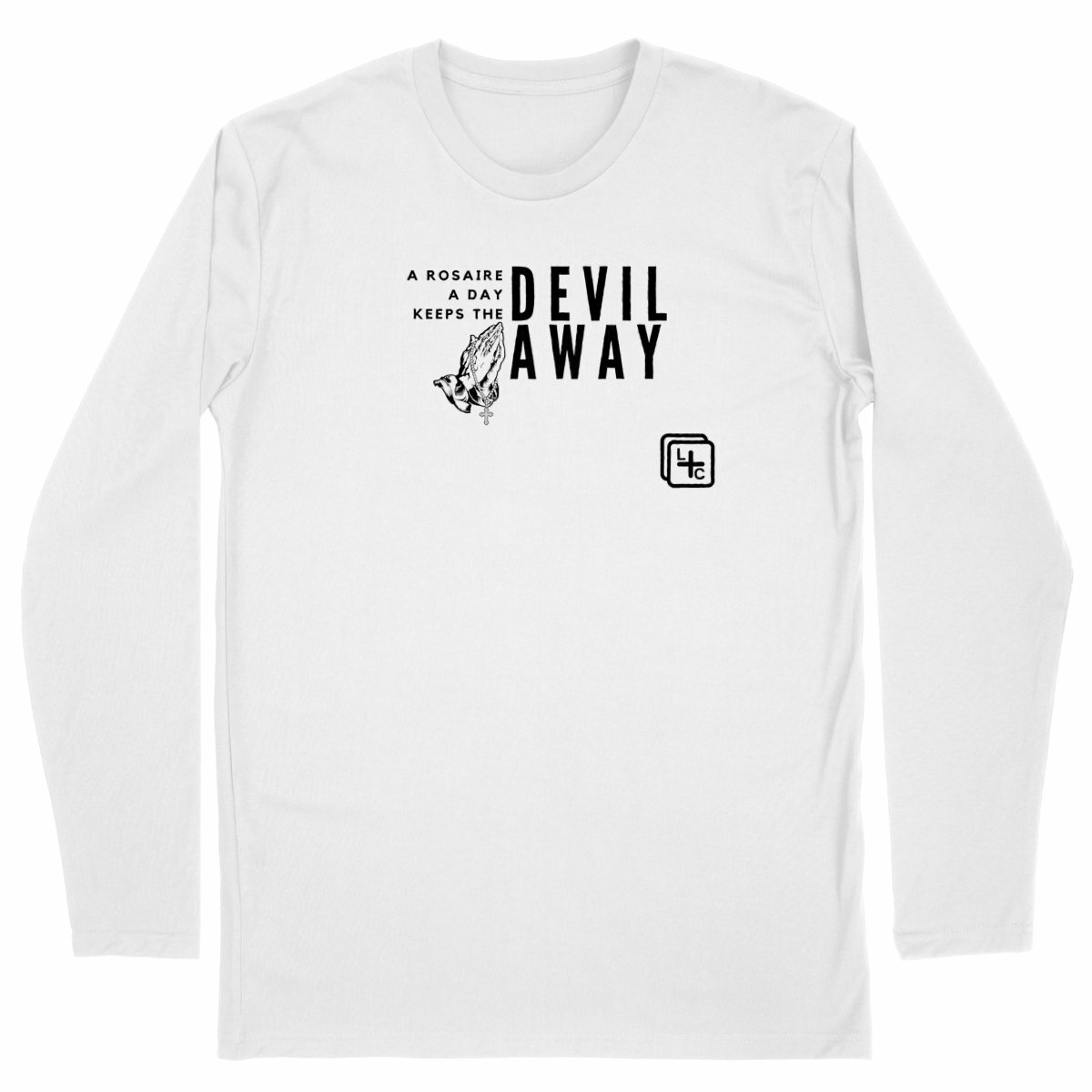 face_blanc_0 A Rosaire a day T-shirt Homme manches longues