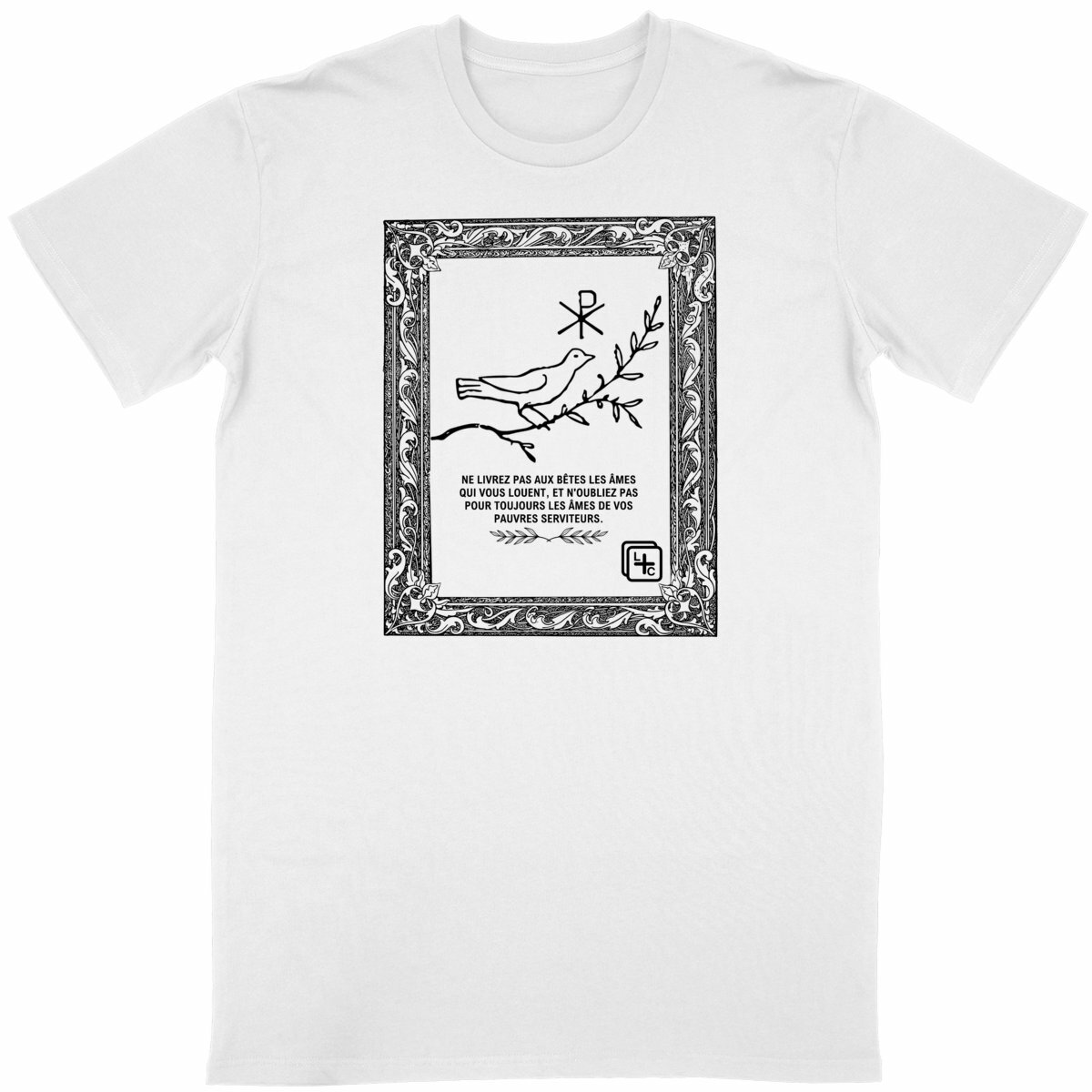 face_blanc_0 Colombe Français T-shirt Homme manches courtes