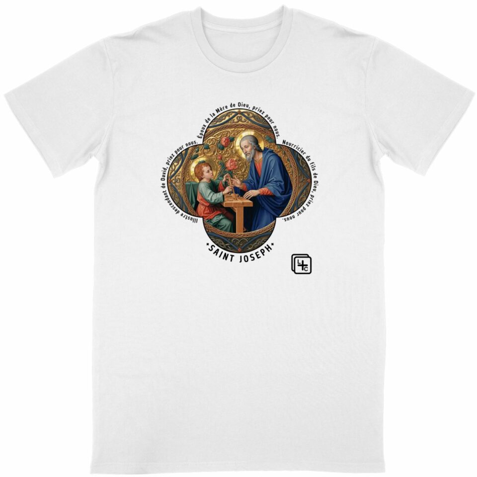 Saint Joseph charpentier T-shirt Homme manches courtes
