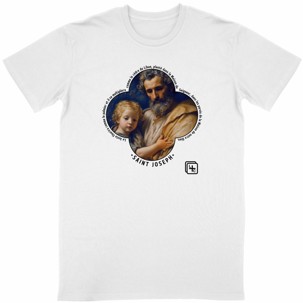 face_blanc_0 Saint Joseph à l'Enfant T-shirt Homme manches courtes