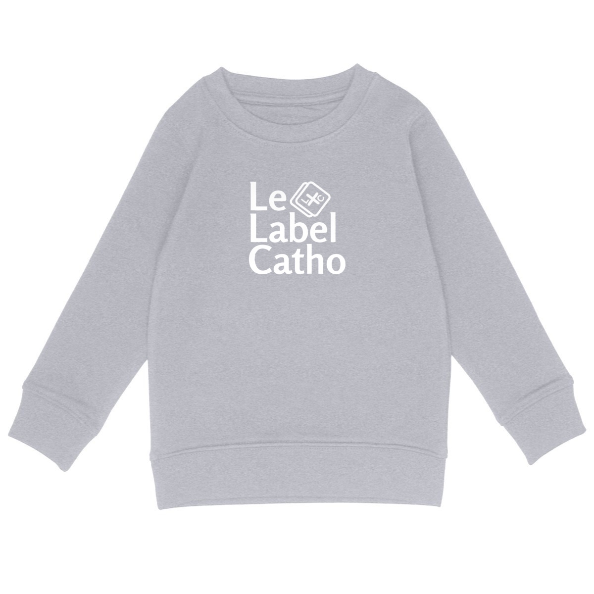 face_gris_0 Le Label Catho blanc Sweat-shirt Enfant