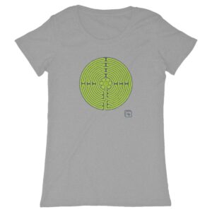 Labyrinthe fond Vert T-shirt Femme manches courtes
