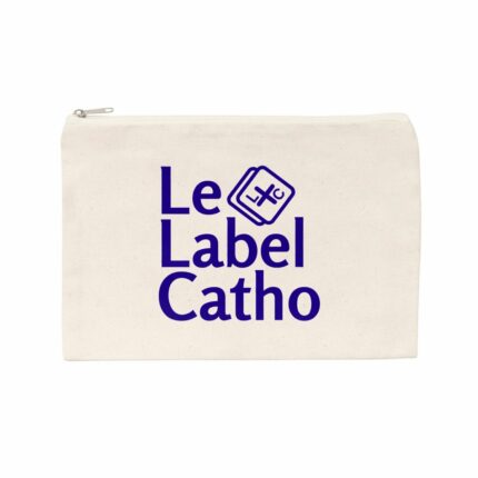Le Label Catho bleu Pochette en coton recyclé