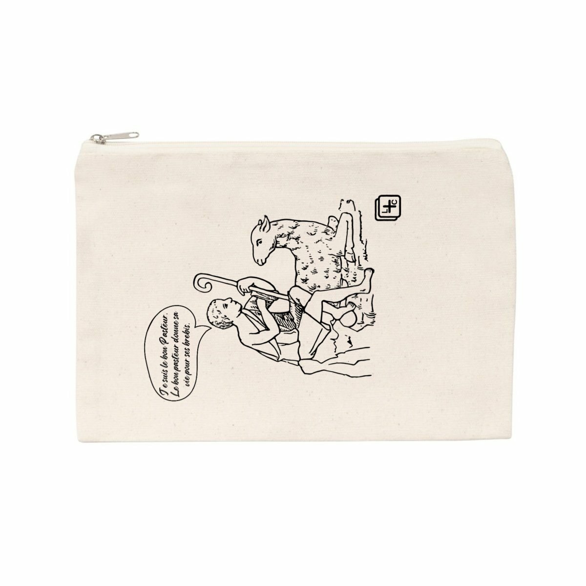 face_naturel_0 Le Bon Pasteur Français Pochette en coton recyclé