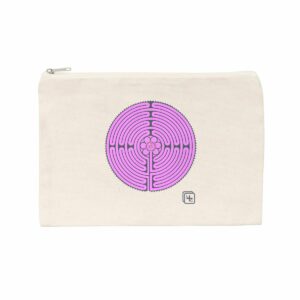 Labyrinthe fond Rose Pochette en coton recyclé