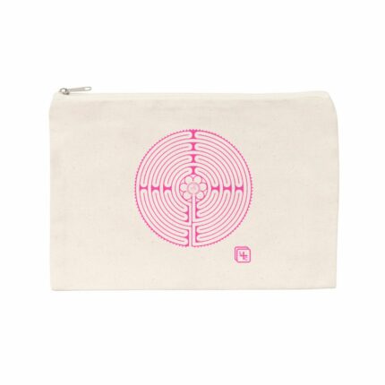 Labyrinthe Rose Pochette en coton recyclé