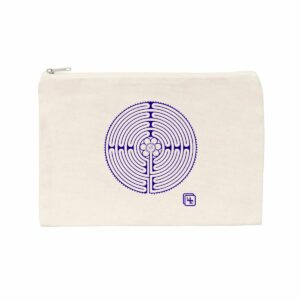 Labyrinthe Bleu Pochette en coton recyclé