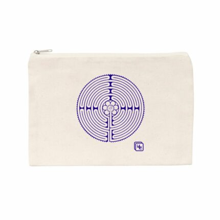 Labyrinthe Bleu Pochette en coton recyclé