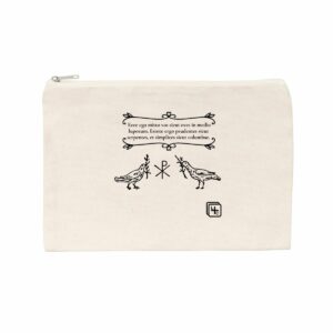 2 colombes Latin Pochette en coton recyclé