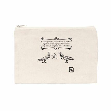 2 colombes Latin Pochette en coton recyclé