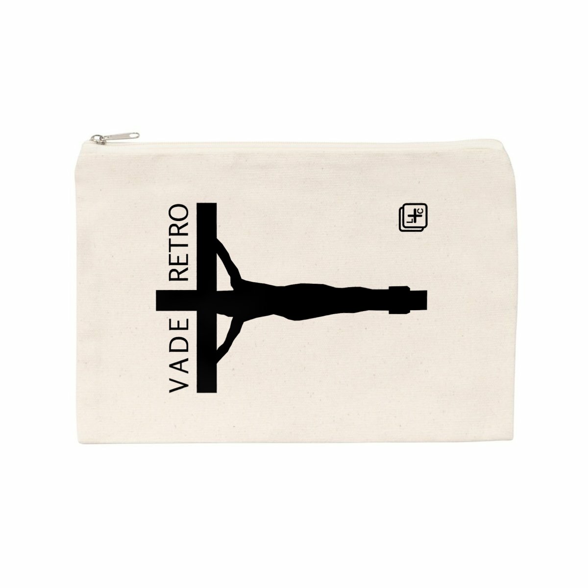 face_naturel_0 Vade Retro noir Pochette en coton recyclé
