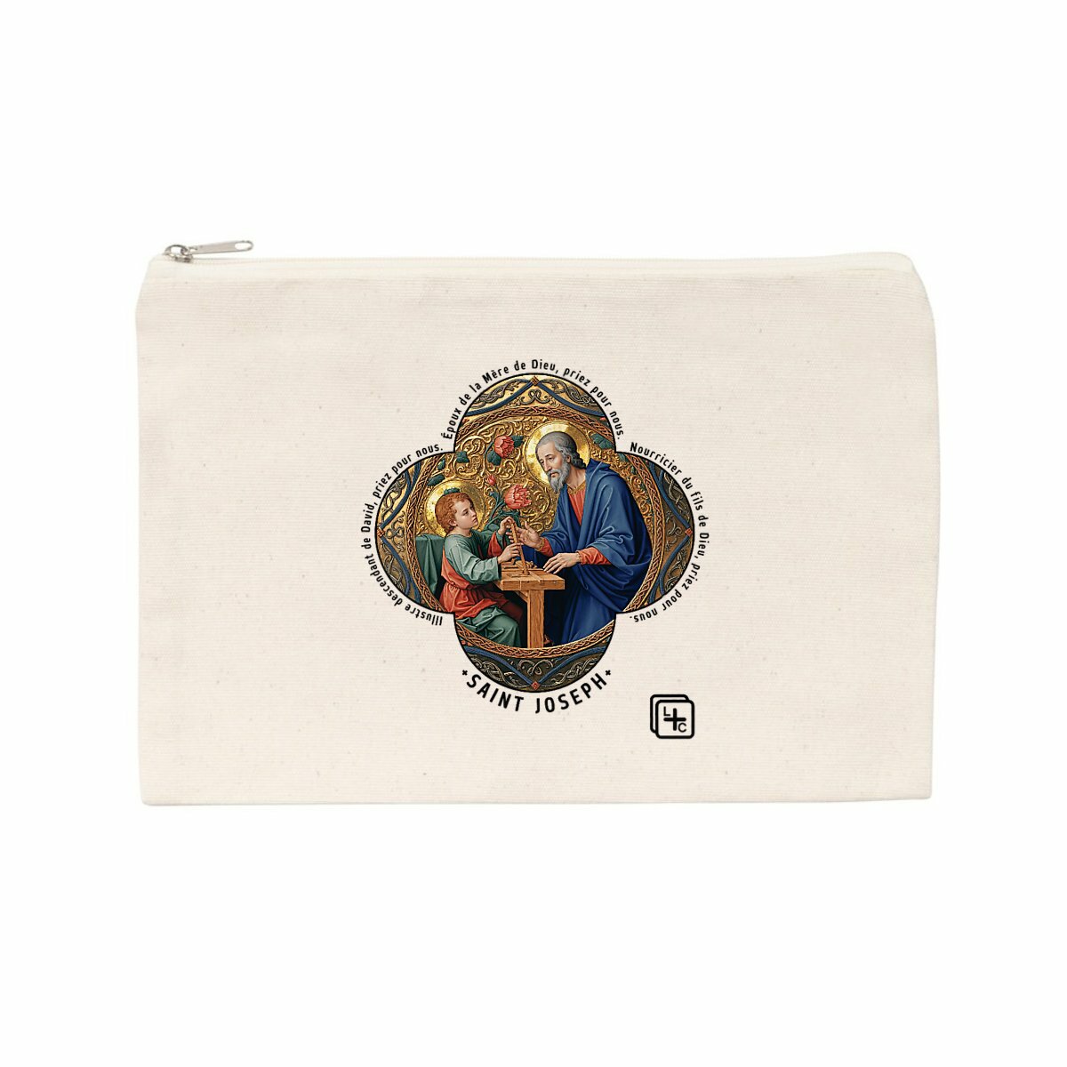 face_naturel_0 Saint Joseph charpentier Pochette en coton recyclé