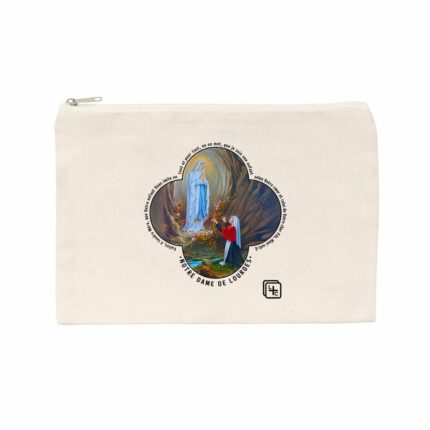 Notre Dame de Lourdes Pochette en coton recyclé