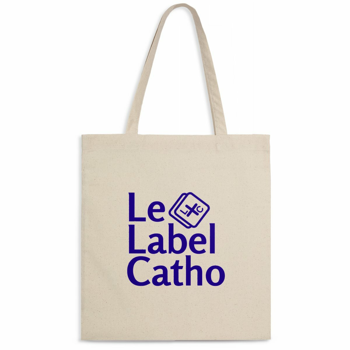 face_naturel_0 Le Label Catho bleu Totebag léger