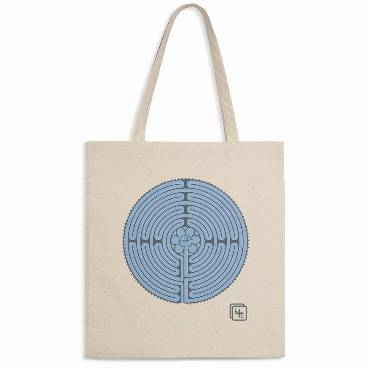 face_naturel_0 Labyrinthe fond Bleu Totebag léger
