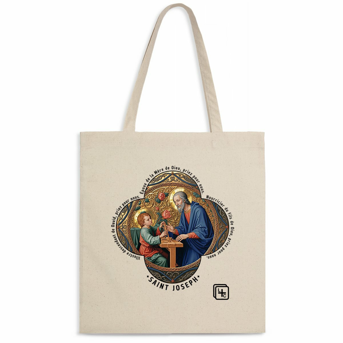 face_naturel_0 Saint Joseph charpentier Totebag léger