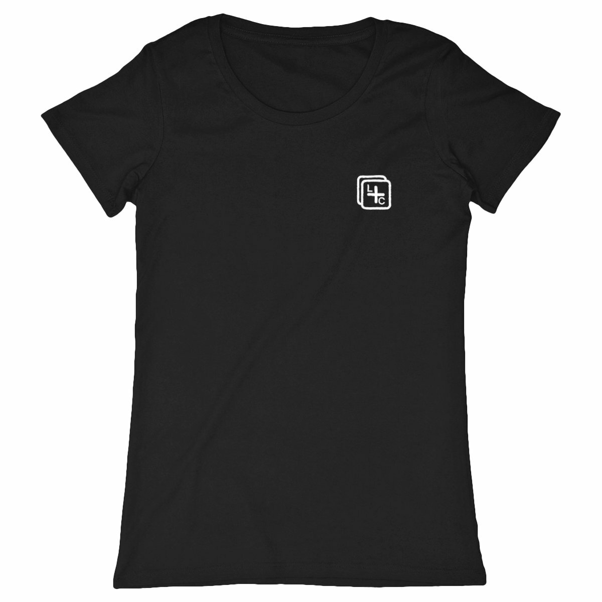 face_noir_0 LLC blanc T-shirt Femme manches courtes