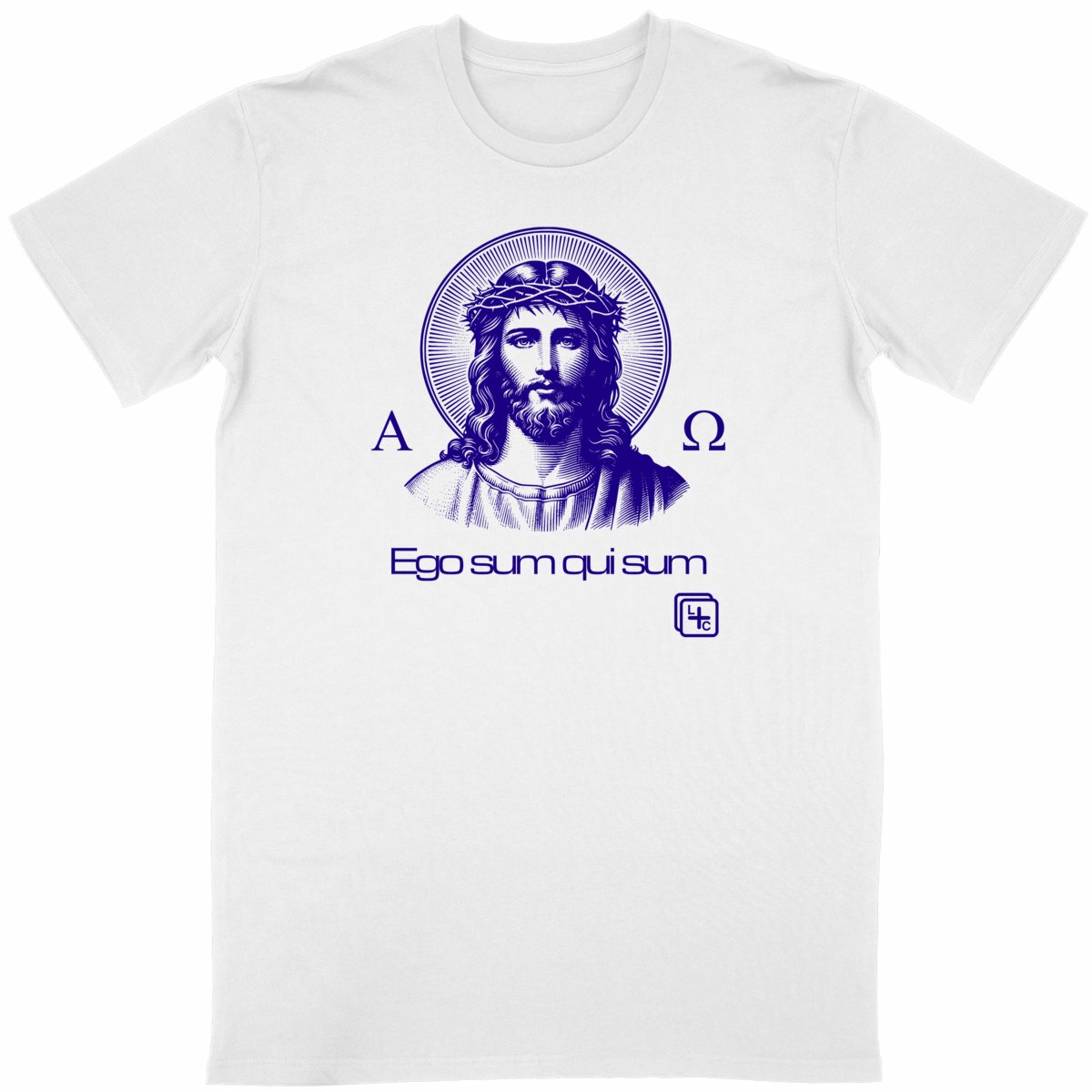 face_blanc_0 NSJC Bleu T-shirt Homme manches courtes